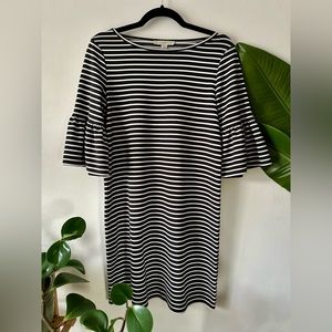 Lark & Ro Striped Sheath Dress with Bell Sleeves Sz. S